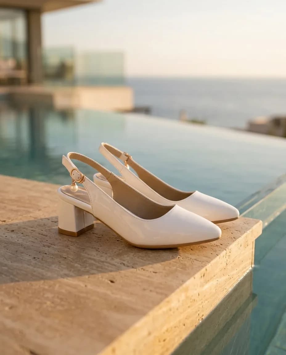 Blanc Patent Slingback — editorial render