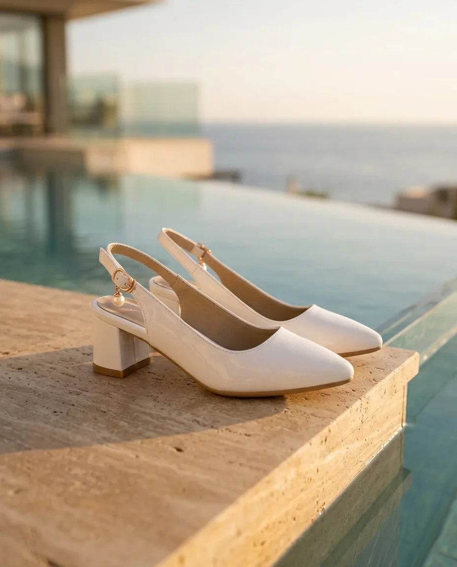 Blanc Patent Slingback — editorial render